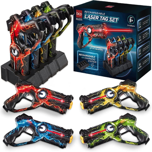 Ultimate Team-Based Laser Tag Set with 4 Blasters & Rechargeable Docking Station
