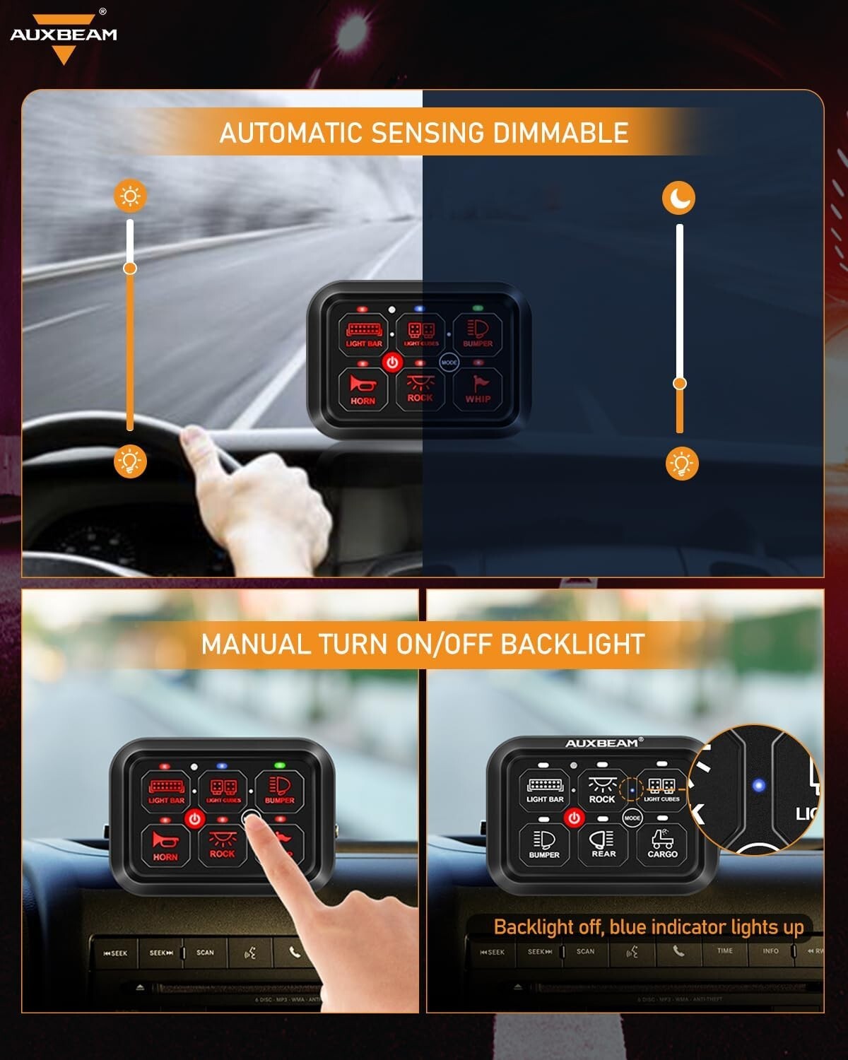 Customizable 6 Gang Waterproof Switch Panel with Solid State Relay Technology