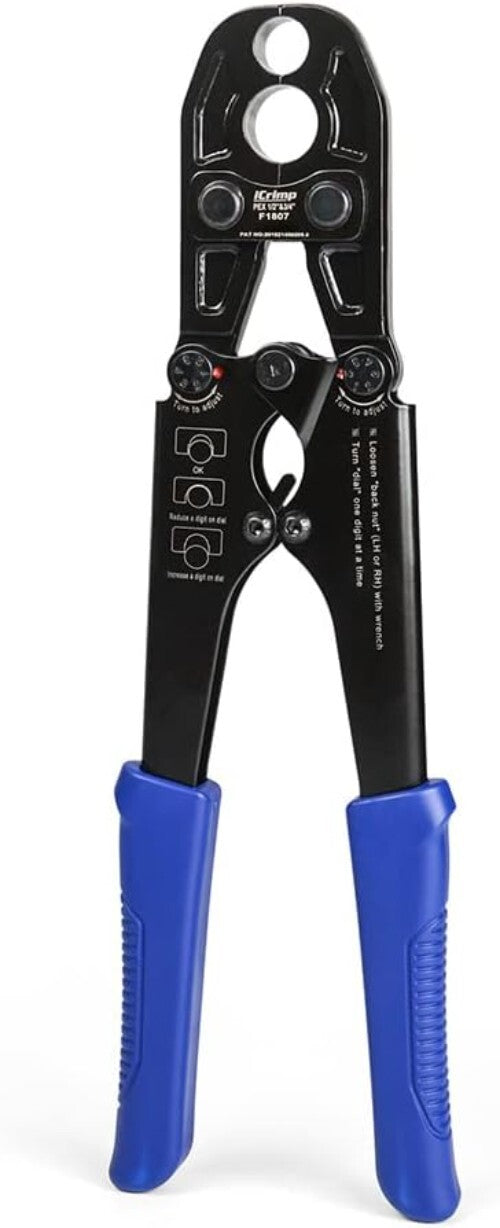 Ergonomic PEX Crimping Tool Kit for 3/8 to 1 in Copper Rings - ASTM Approved