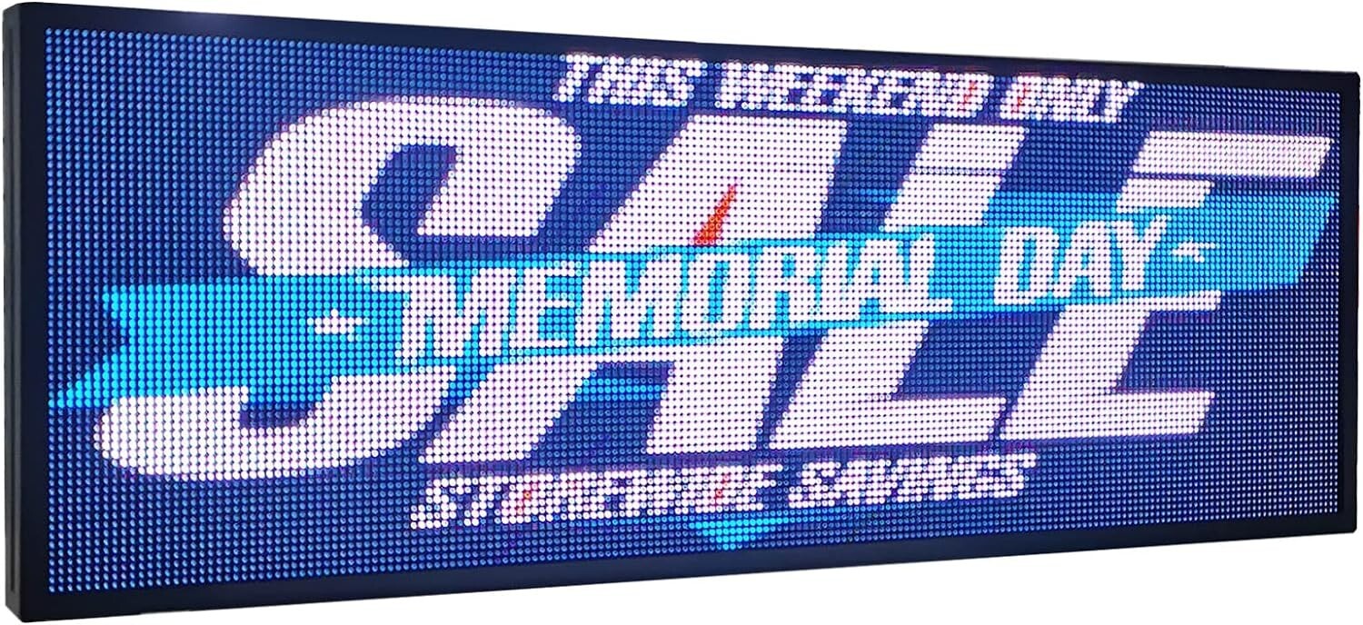 Durable 39x14” Programmable LED Sign - Custom Scrolling Display for Promotion