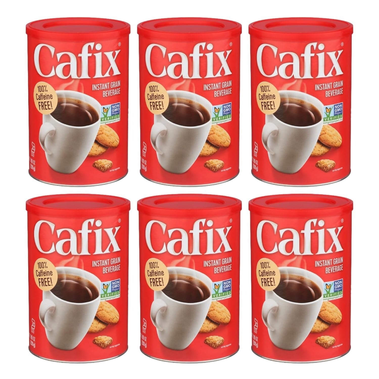 Caffeine-Free All-Natural Instant Coffee Substitute - Pack of 6 (7.05 oz each)