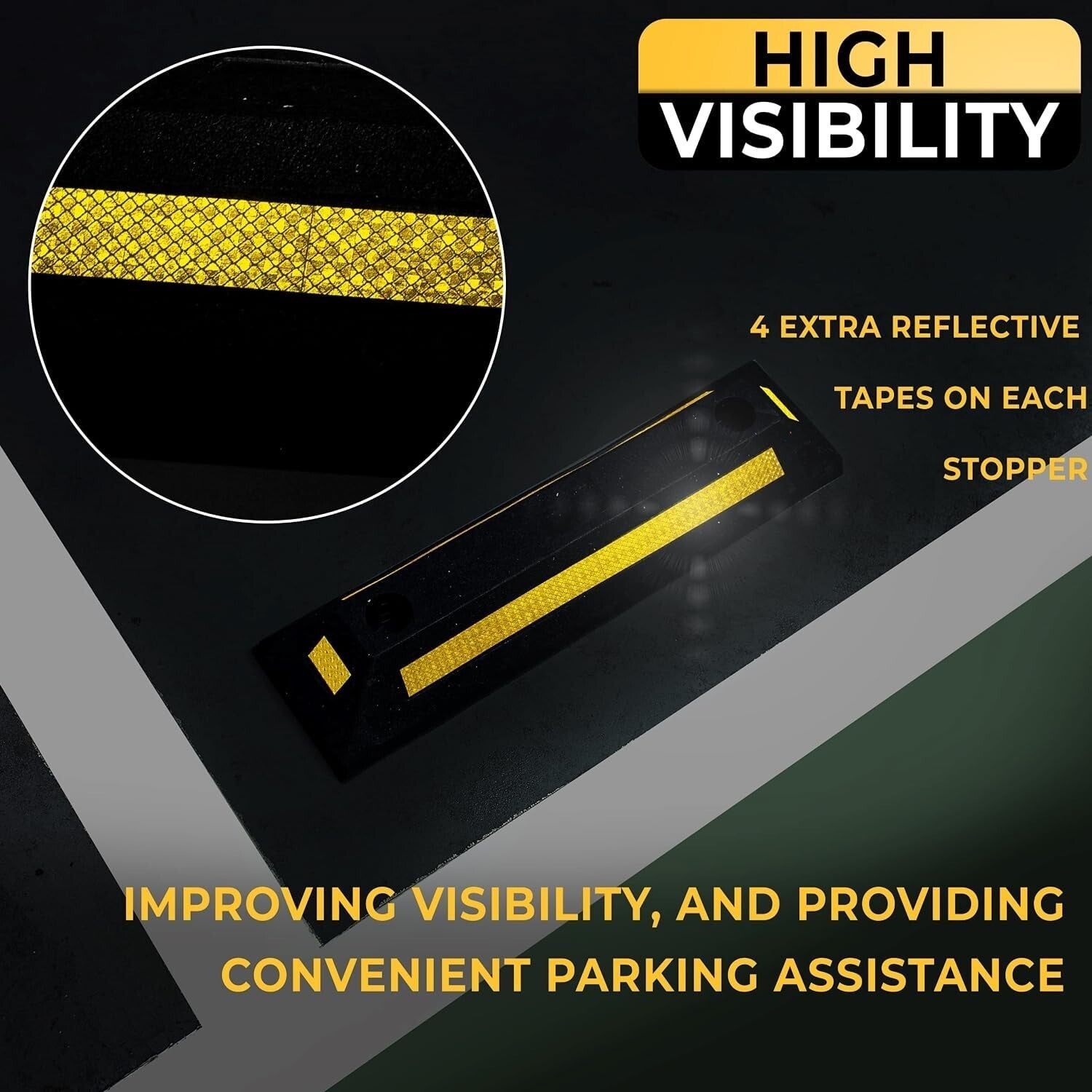 Weather-Resistant Heavy-Duty Parking Guide with Reflective Tape - 10.93 lbs