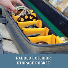 Load image into Gallery viewer, Heavy-Duty Olive Fishing Rod &amp; Gear Bag Case - Holds 4 Rods &amp; 6 Compartments