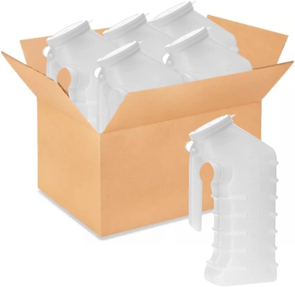 Translucent Portable Male Urinal with Graduated Scale – Easy Handling, 48 Count