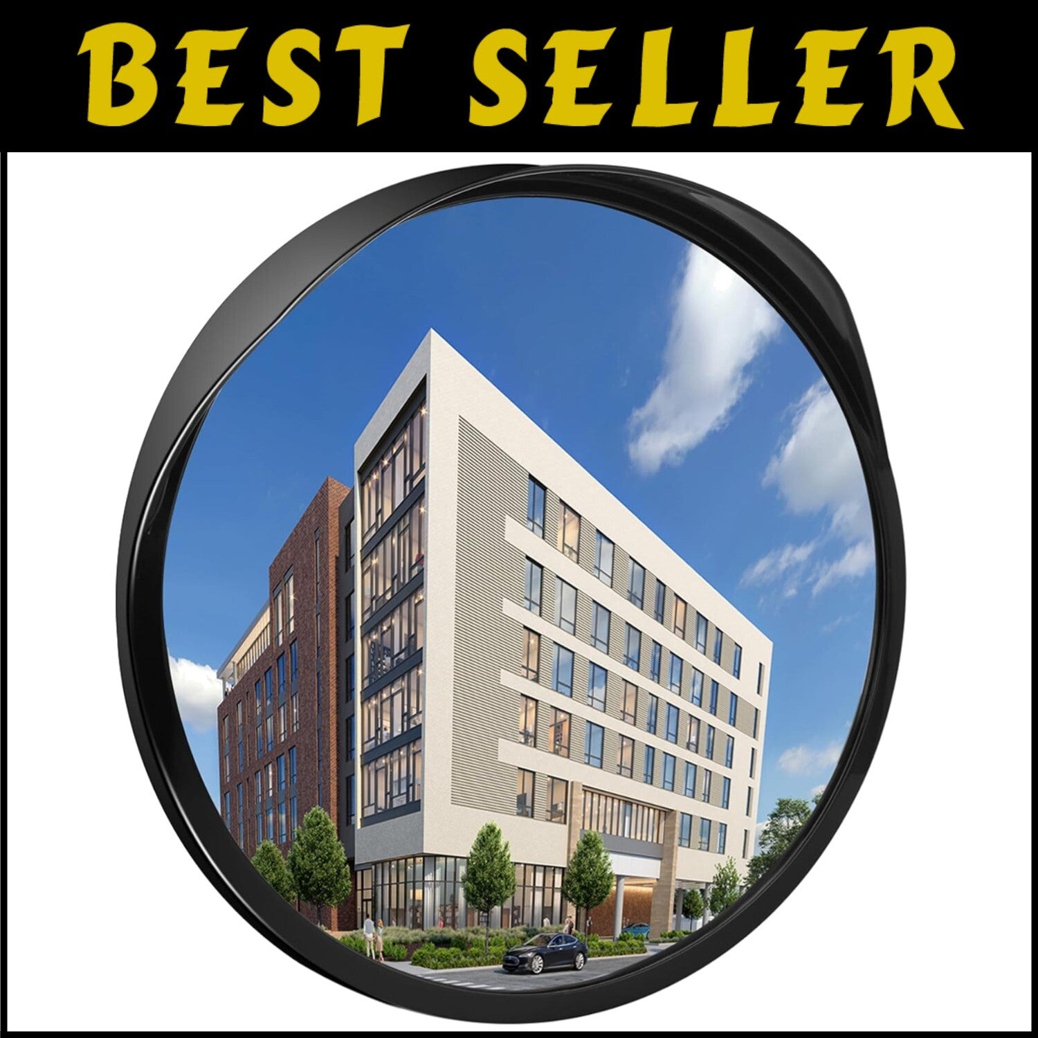 Adjustable Outdoor Blind Spot Convex Mirror - 18'' Safety Solution for Driveways