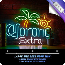 Load image into Gallery viewer, Stylish 24" Beer Neon Sign - Ice Blue Acrylic Light with Dimmer &amp; Chain