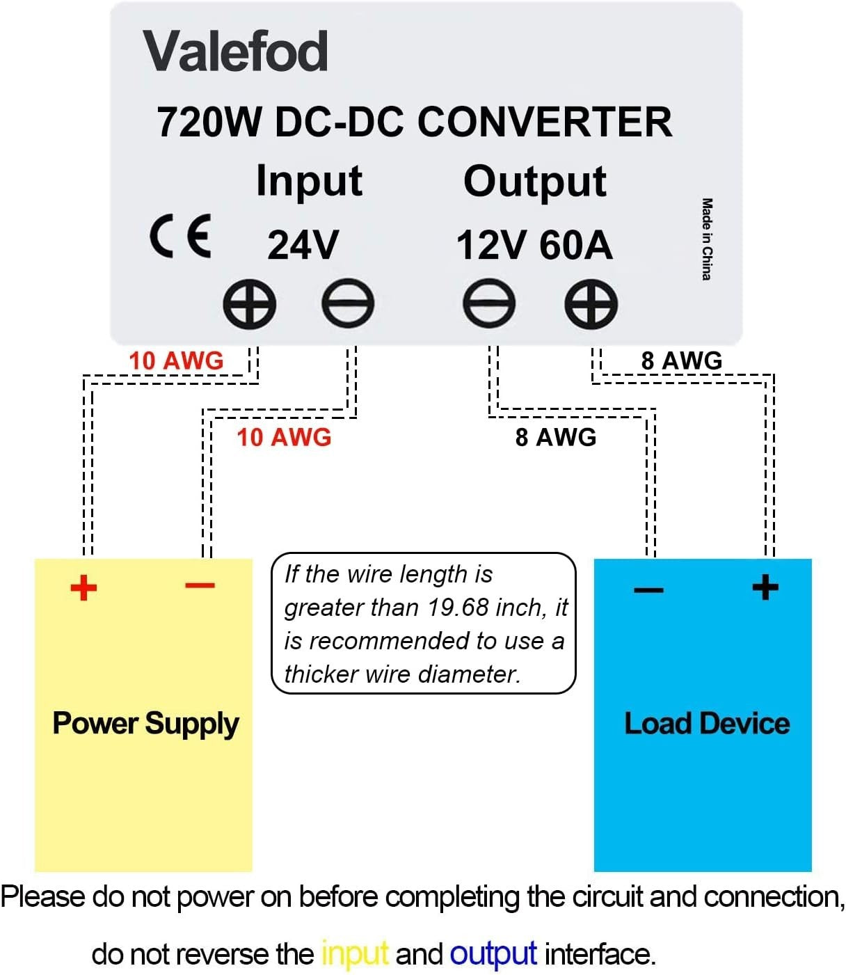 Waterproof 24V to 12V Buck Converter with 60A Output - Ideal for DIY Projects