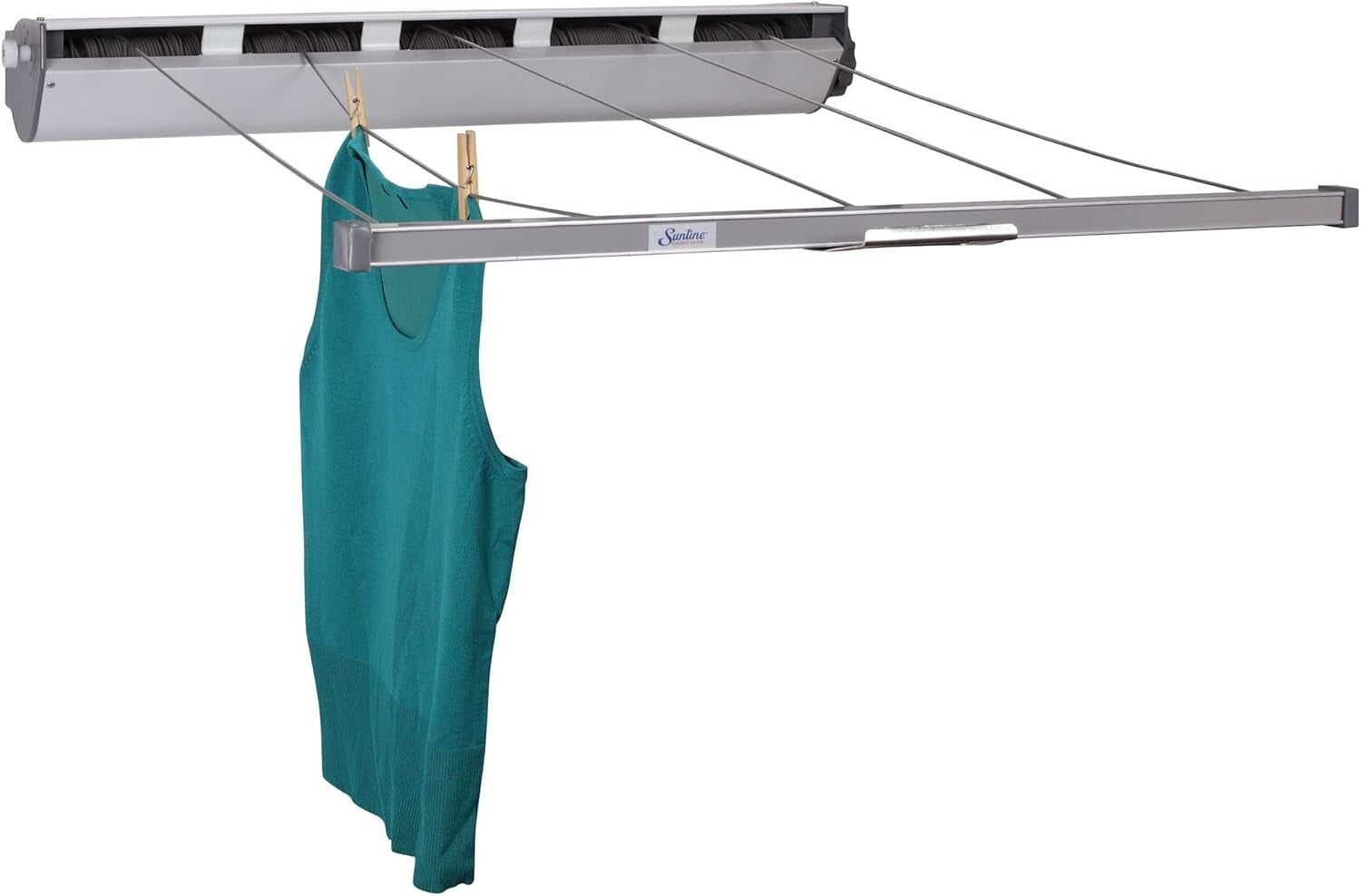 Efficient 5-Line Retractable Drying Rack - Keeps Laundry Fresh & Tangle-Free