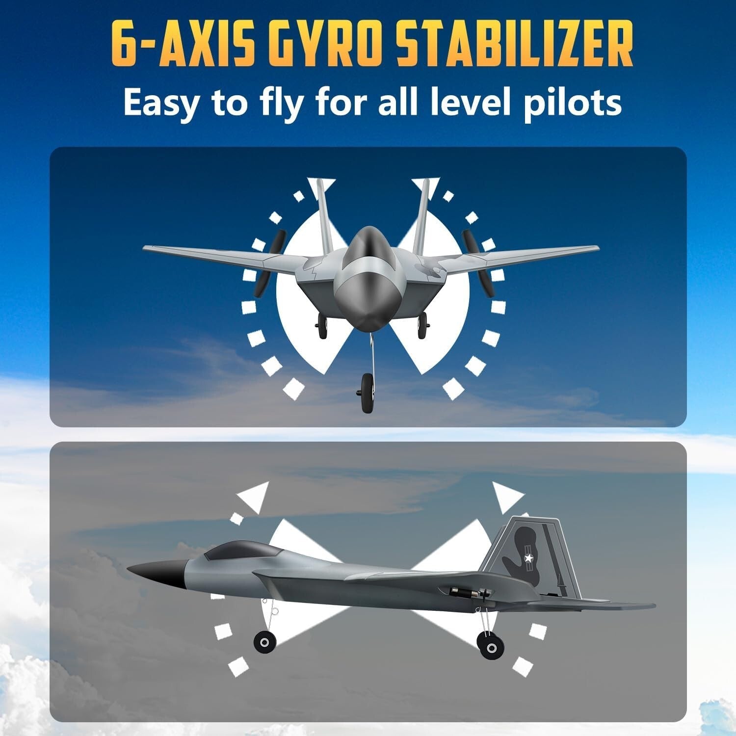 F-22 RC Airplane: Durable Foam Glider with 4-Directional Control for Fun Flying