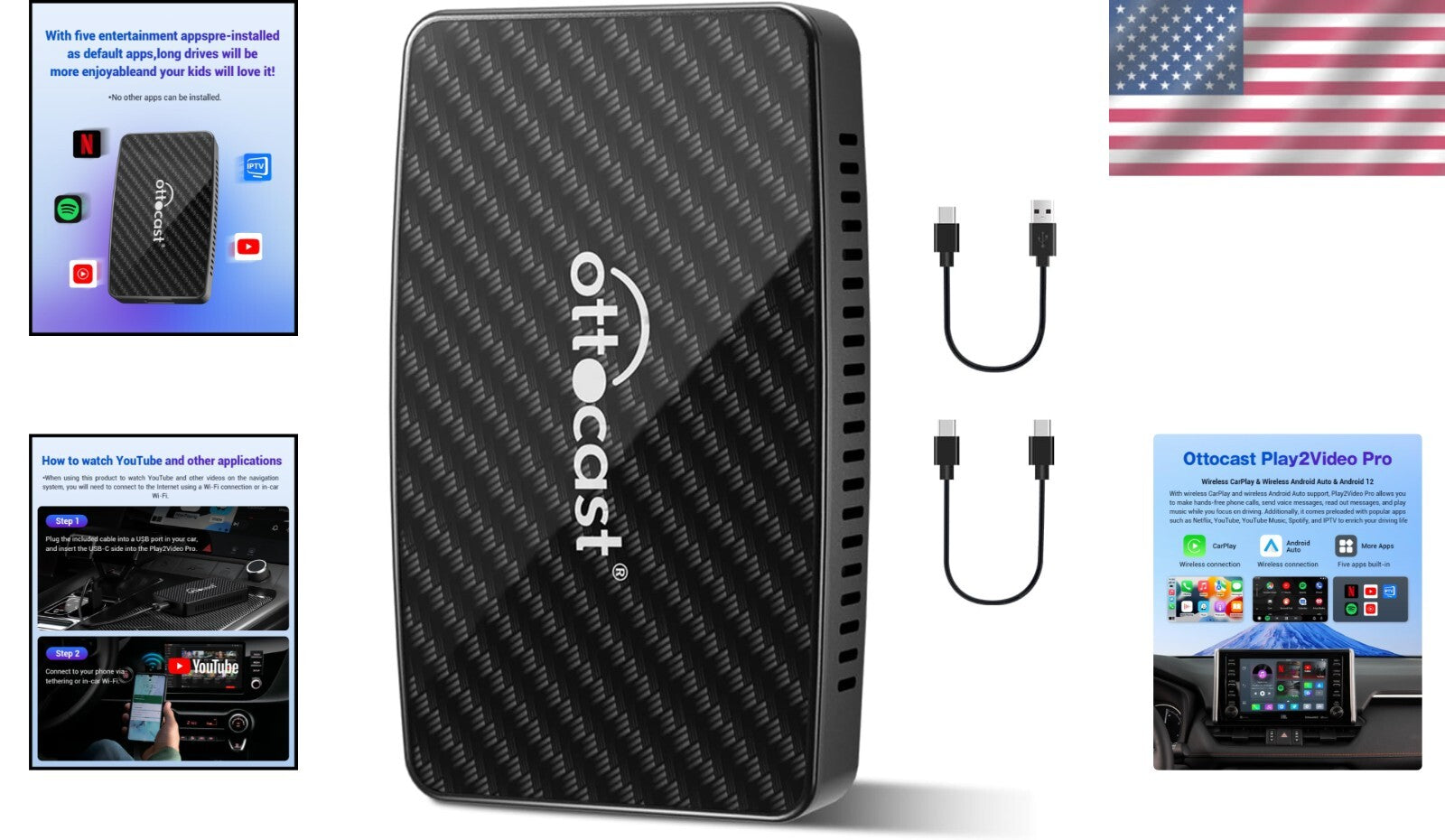 Budget-Friendly Play2Video Pro Adapter for In-Car Entertainment and Streaming