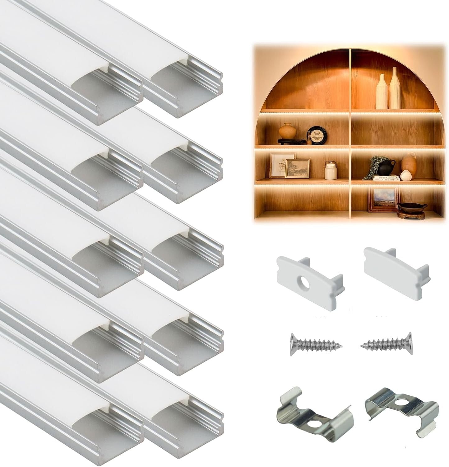 Versatile 10-Pack LED Channel System - 2M Aluminum Strips for Elegant Lighting