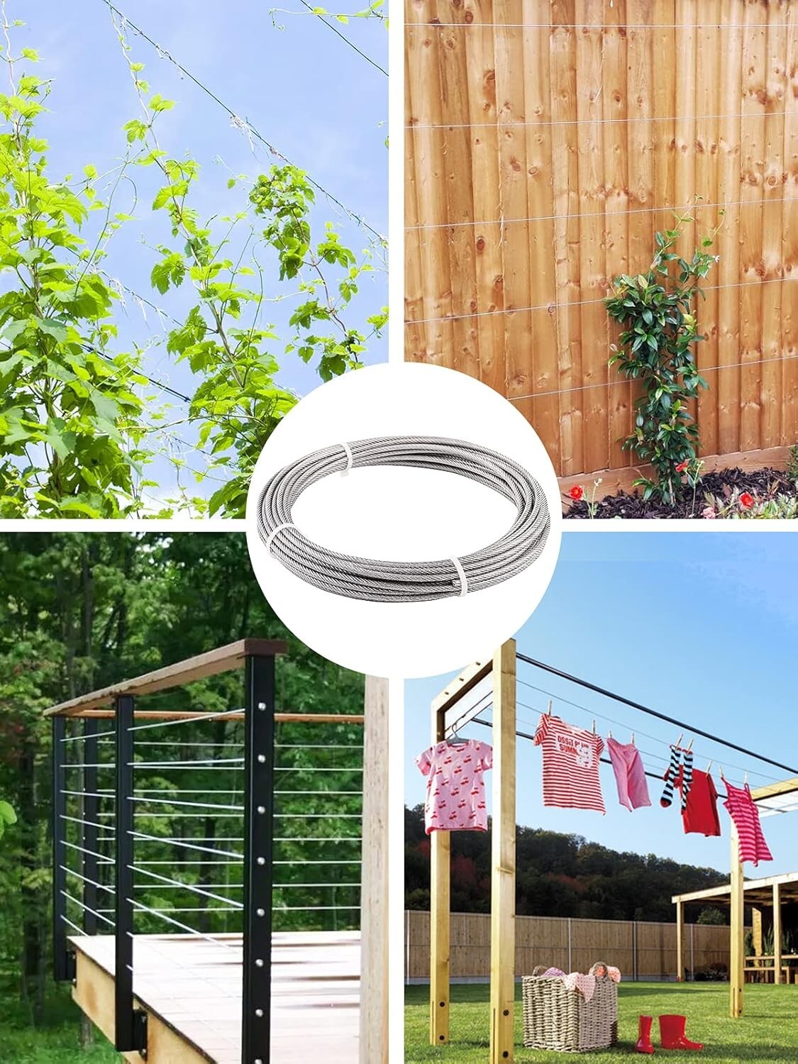 Polished 3mm Stainless Steel Wire Rope Kit for Durable Outdoor Applications