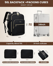 Load image into Gallery viewer, Black Business Weekender Backpack with 18 Inch Laptop &amp; Organizational Cubes