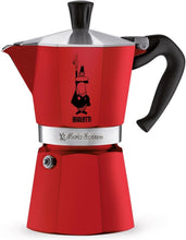 Load image into Gallery viewer, Authentic Italian 6-Cup Moka Express Coffee Maker in Elegant Red Aluminum