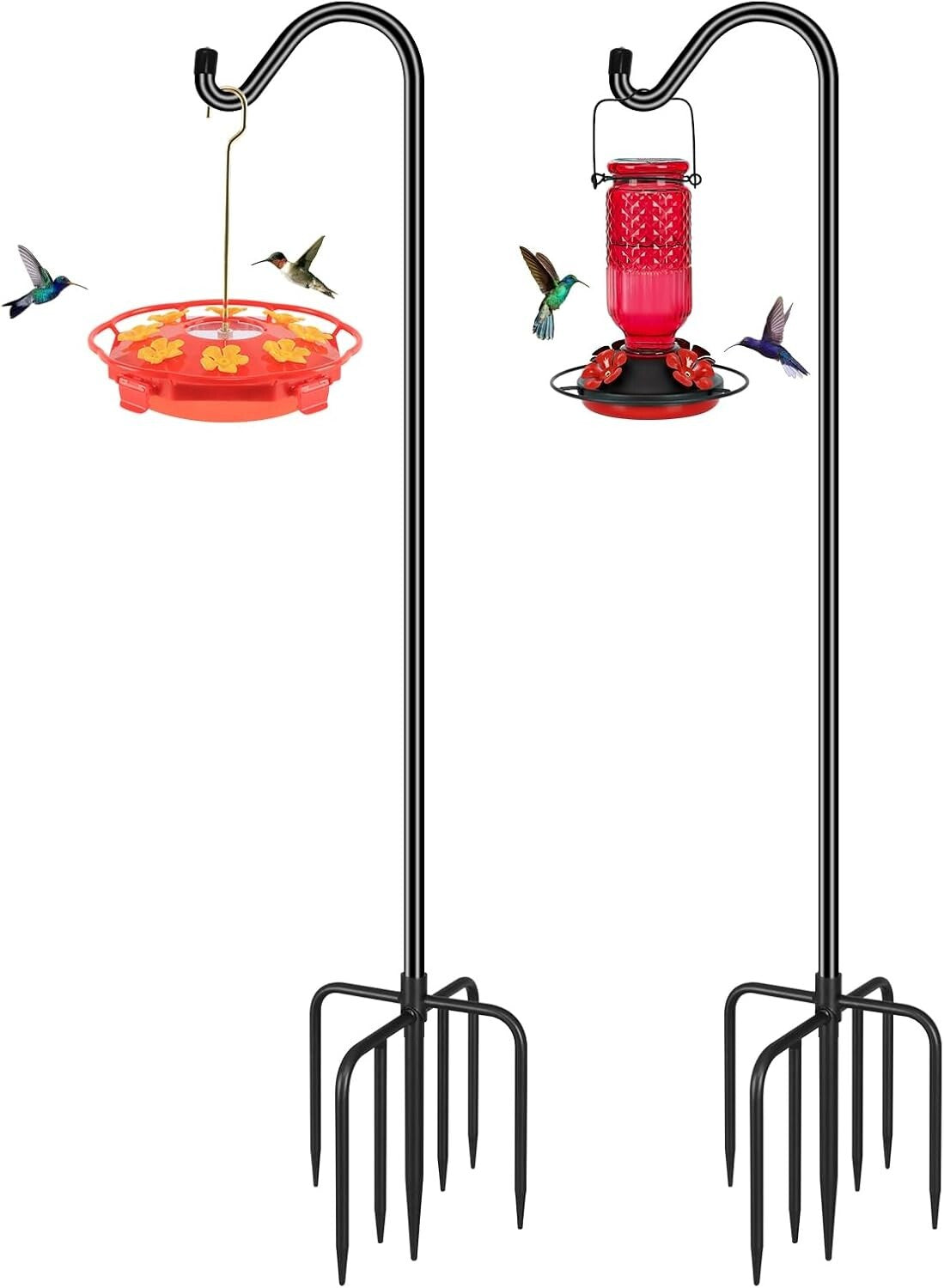 Sturdy Adjustable Shepherd Hooks - 76 Inches Tall for Plant Baskets & Lanterns