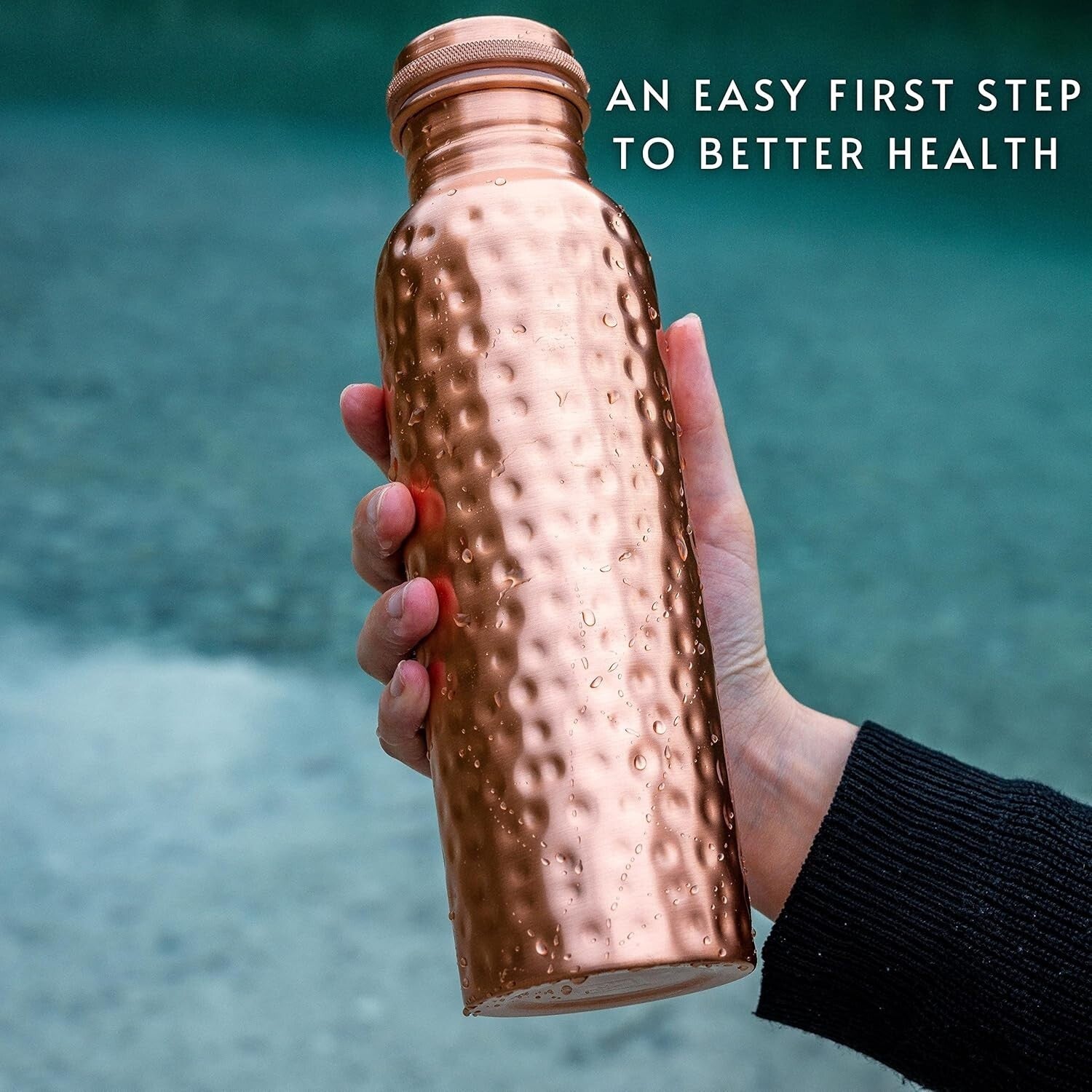 Elegant Ayurvedic Copper Water Vessel - 34 Oz Extra Large Hydration Solution