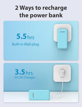 Load image into Gallery viewer, 10000mAh Portable Charger with Built-in Cables &amp; AC Wall Plug - Fast Charging