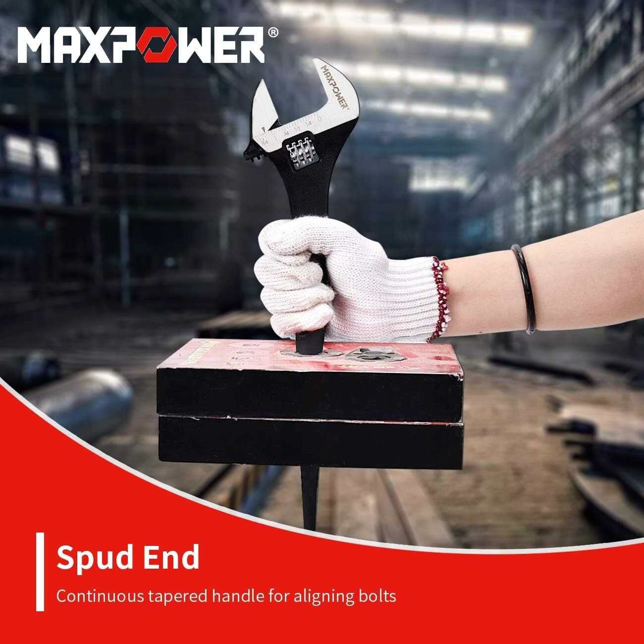 3-Piece Adjustable Spud Wrench Set (10in, 12in, 16in) with Durable Kitbag