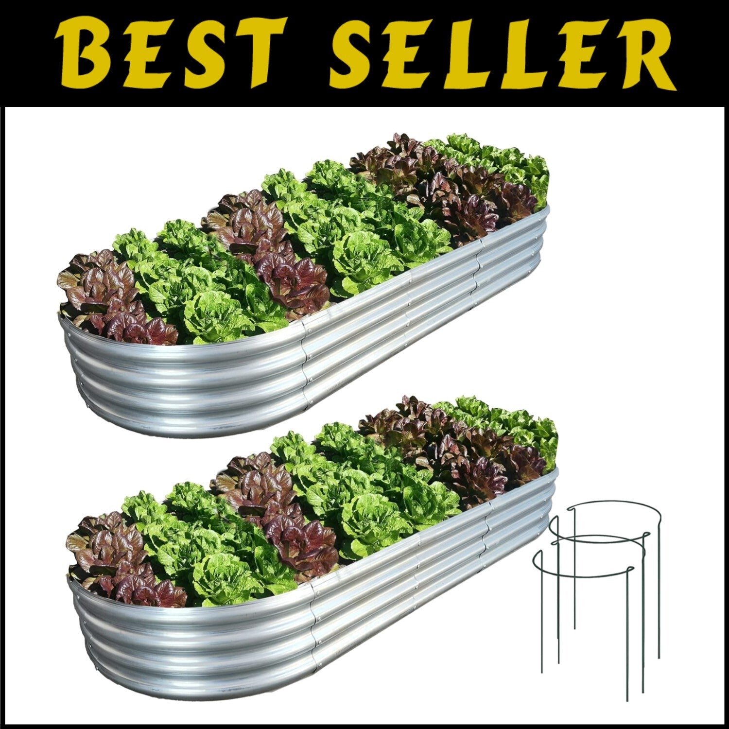 Durable 8x3ft Galvanized Garden Planter Boxes – Perfect for Vegetables & Flowers