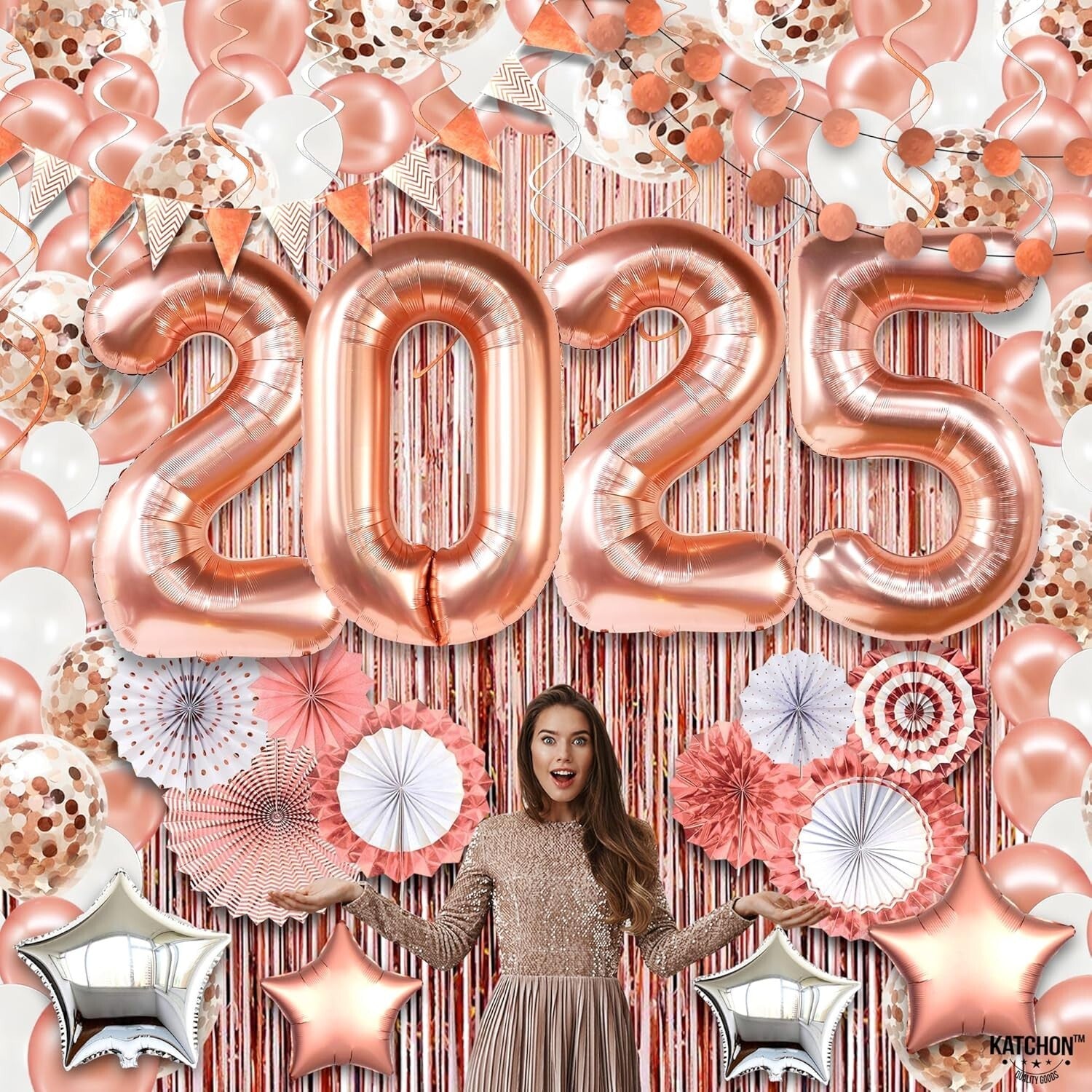 Giant 40-Inch 2025 Balloons with Fringe Backdrop for Ultimate Grad Celebration