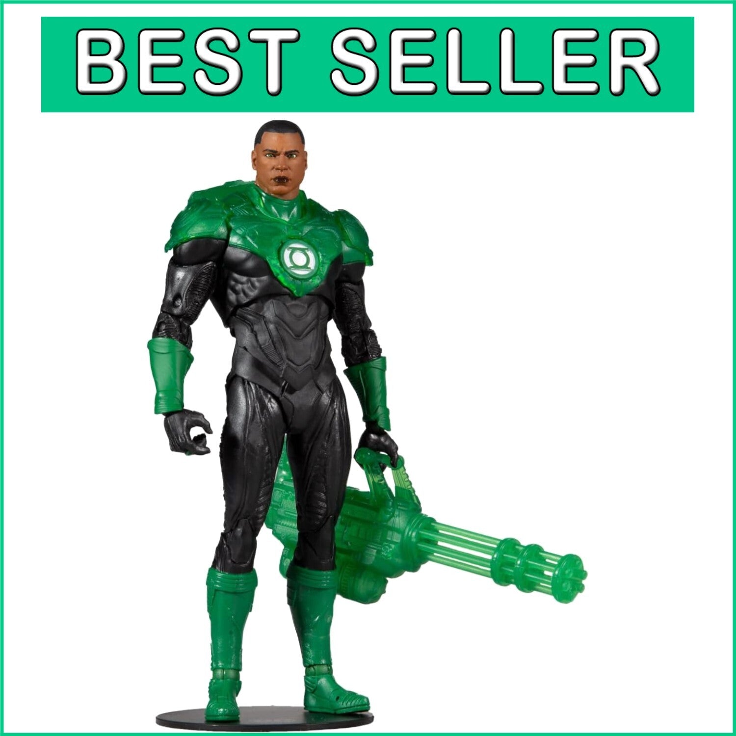 DC Multiverse John Stewart Green Lantern Action Figure with Collectible Art Card