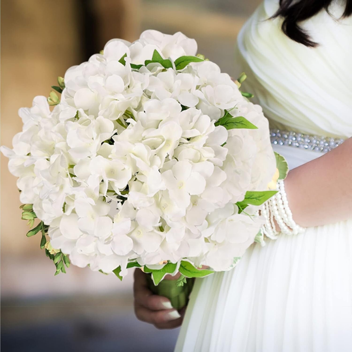 56 Pcs Ivory Hydrangea Artificial Flowers Set for Elegant Weddings & Home Decor