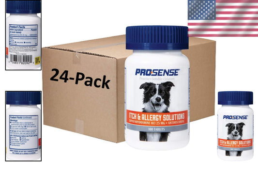 Chewable Antihistamine Allergy Relief for Dogs - 100 Tablets, 12 Packs Available