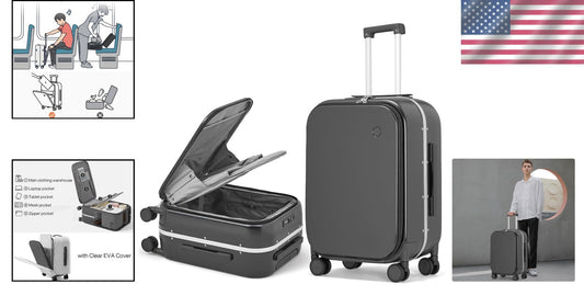 Award-Winning 24'' Hardside Luggage with TSA Lock and Ample Storage - Rock Gray