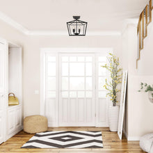 Load image into Gallery viewer, Modern Industrial 4-Light Ceiling Fixture with Flame Tip Edison Bulbs Included
