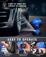 Load image into Gallery viewer, Portable Tire Inflator with 20V Battery &amp; Digital Display - 150 PSI Efficiency