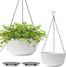 Load image into Gallery viewer, Modern White Hanging Flower Pots - 12 Inch Self-Watering Planters for Any Space