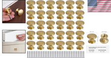 Load image into Gallery viewer, 30 Pack Brass Drawer Knobs - Gold Kitchen Cabinet Handles for Easy Upgrade