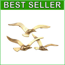 Load image into Gallery viewer, Polished Gold Aluminum Bird Wall Art Set – Handcrafted Elegance for Home Decor