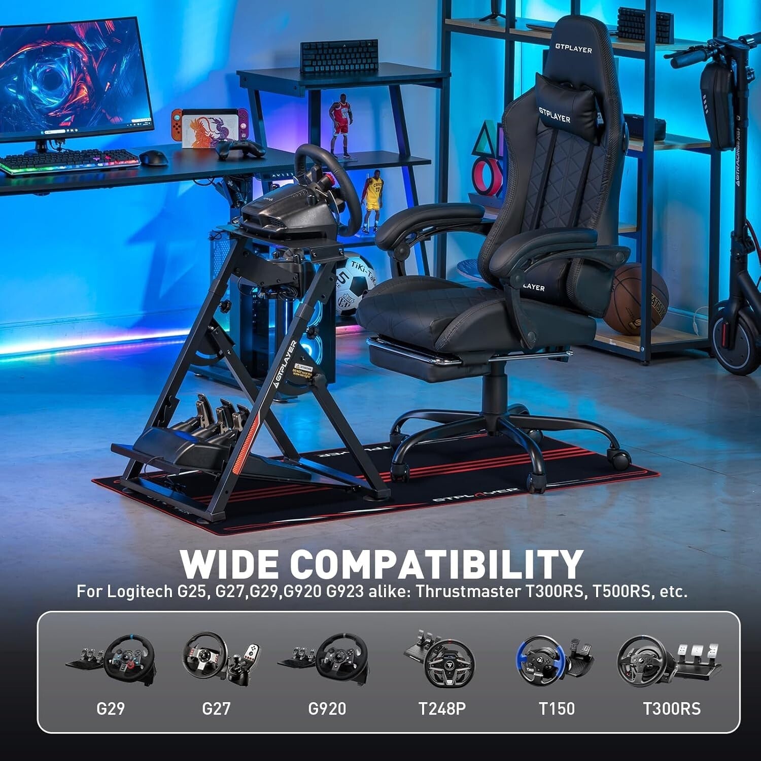 PRO Adjustable Wheel Stand: Durable Simulator Cockpit for Sim Racing Enthusiasts