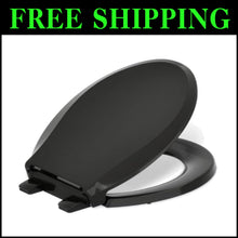 Load image into Gallery viewer, Sleek Black Toilet Seat with ReadyLatch for Effortless Cleaning &amp; Comfort