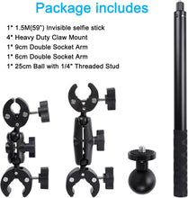 Load image into Gallery viewer, Sturdy Motorcycle Camera Mount with 155cm Selfie Stick – For Insta360 &amp; GoPro