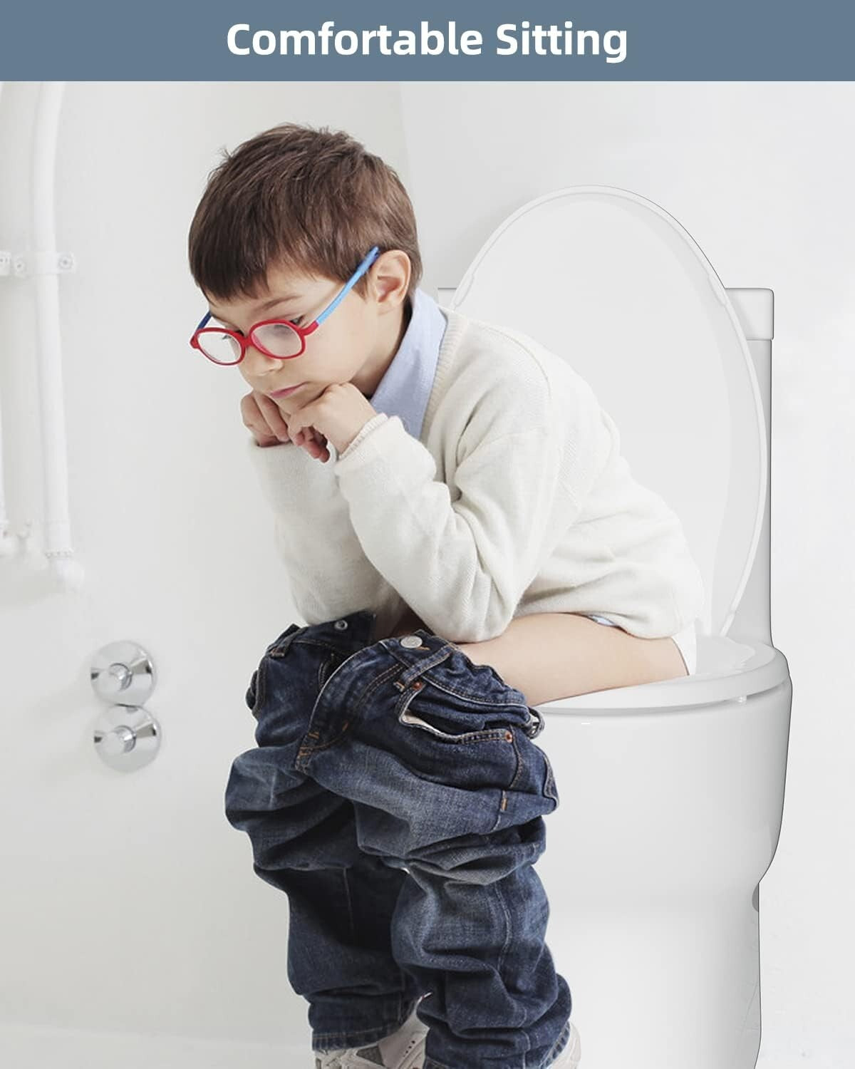 Durable Elongated Toilet Seat - Soft Close, Easy Install, and Non-Slip Bumpers