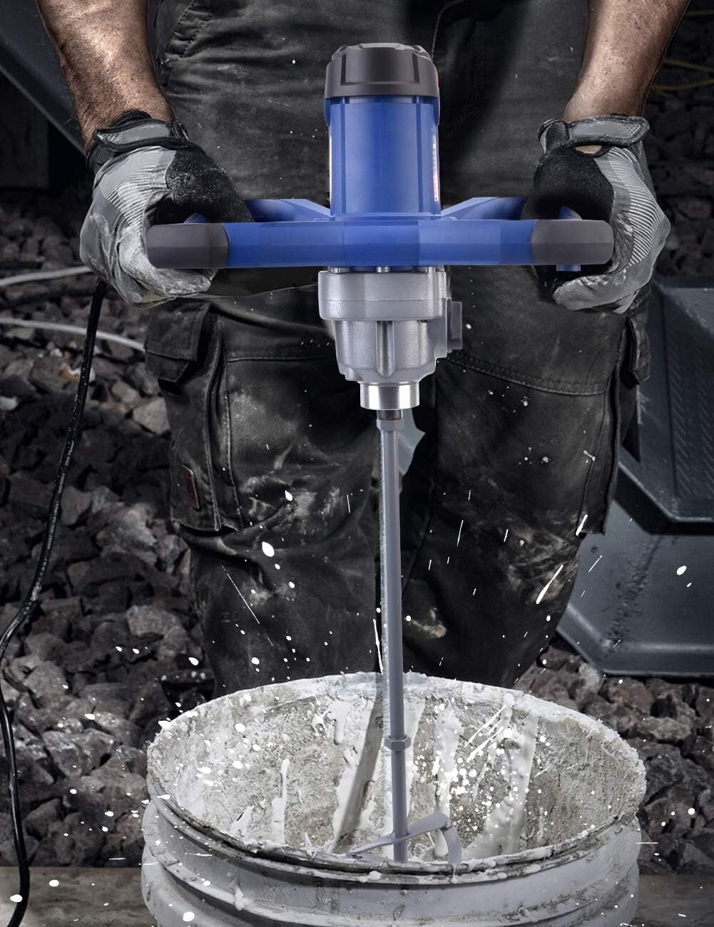 Lightweight 1800W Electric Mixer with 7 Speeds - Perfect for Paint, Grout & More