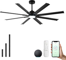 Load image into Gallery viewer, Energy-Efficient 72-Inch Outdoor/Indoor Ceiling Fan with 8 Aluminium Blades