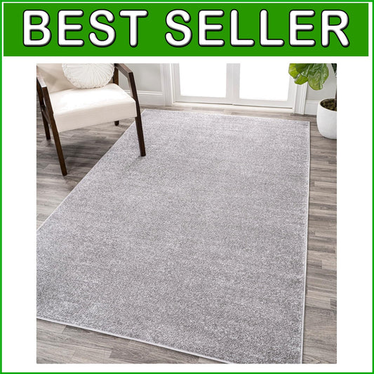 Modern Solid Grey Indoor Area Rug 4' x 6' - Low Pile, Stain Resistant & Pet Safe
