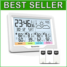 Load image into Gallery viewer, Wireless Weather Station with Dual Alarm and 3 Remote Sensors - Large Display