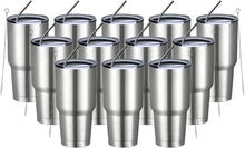 Load image into Gallery viewer, Stylish 30oz Insulated Coffee Tumblers - 12 Count, Includes Straws &amp; Brushes