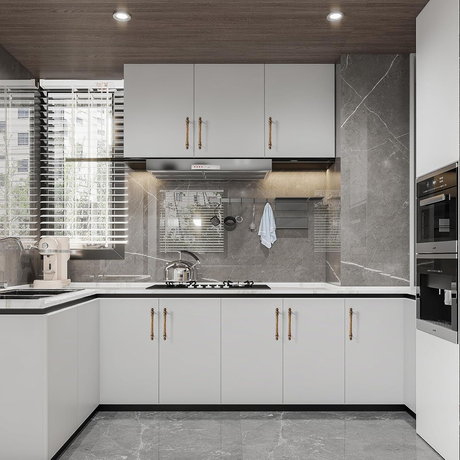 10-Pack Vintage Antique Brass Kitchen Cabinet Handles - 5" Center Spacing