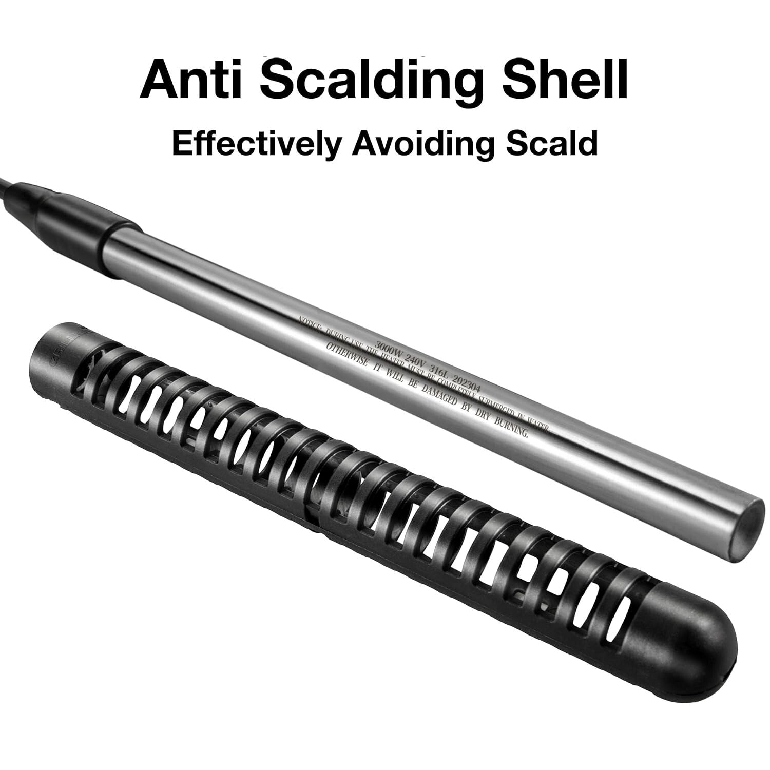 Fast Heating 3000W Portable Heater with Anti-Scald Design for Pools & Baths