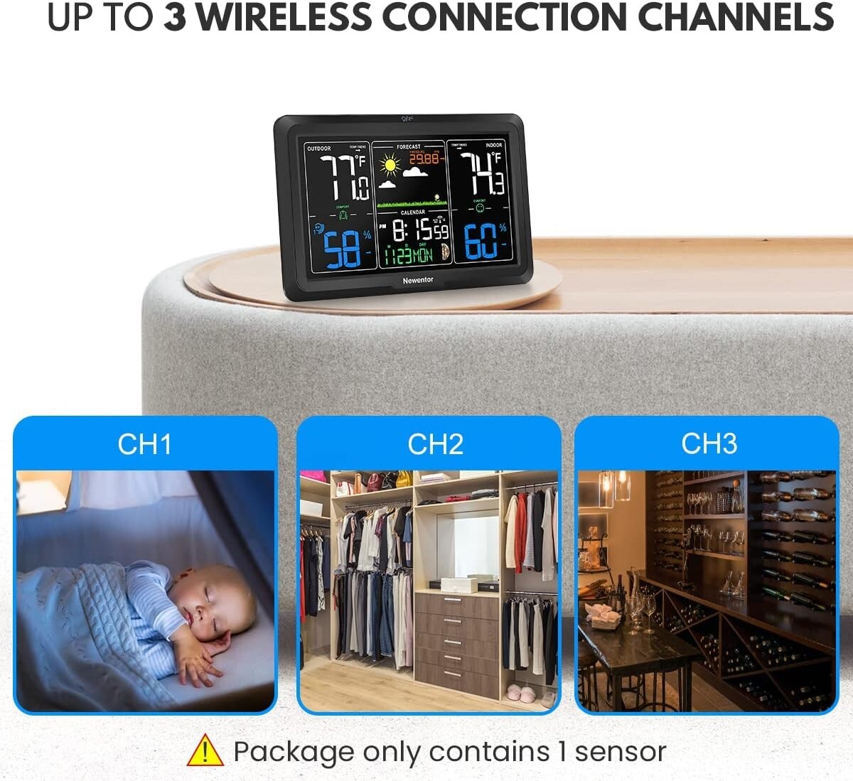 Atomic Clock Outdoor Thermometer & Humidity Monitor - Stylish Home Essential