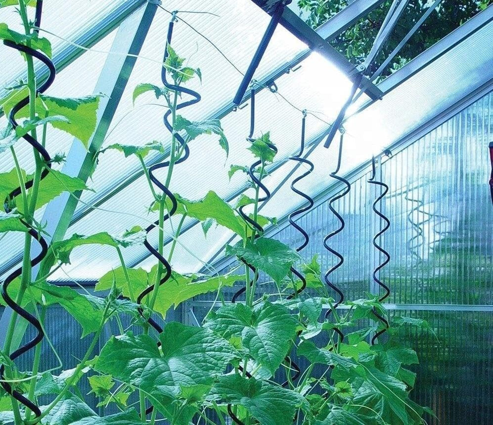 Durable 59-Inch Vinyl Coated Tomato Stakes - 10 Pack Climbing Plant Supports