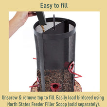 Load image into Gallery viewer, Durable Hanging Bird Feeder with 2 Chambers and 8.5 lb Seed Capacity - Crimson