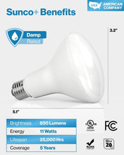 Load image into Gallery viewer, Long Life 11W Dimmable BR30 Indoor Flood Light Bulbs - 850 Lumens, 24 Pack