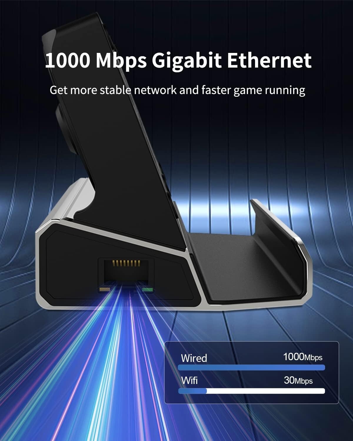 Stylish Silver 10-in-1 Docking Station with Dual Cooling for Steam Deck & More