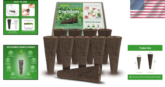 Biochar Cotton Hydroponic Seed Pods - 250 Pack for Effortless Germination